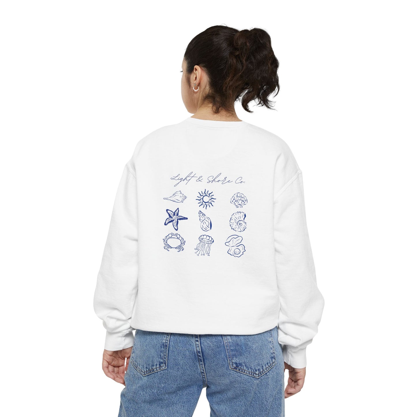 Seashell Crewneck Sweatshirt — Relaxed Garment-Dyed Pullover