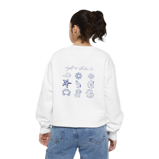 Seashell Crewneck Sweatshirt — Relaxed Garment-Dyed Pullover