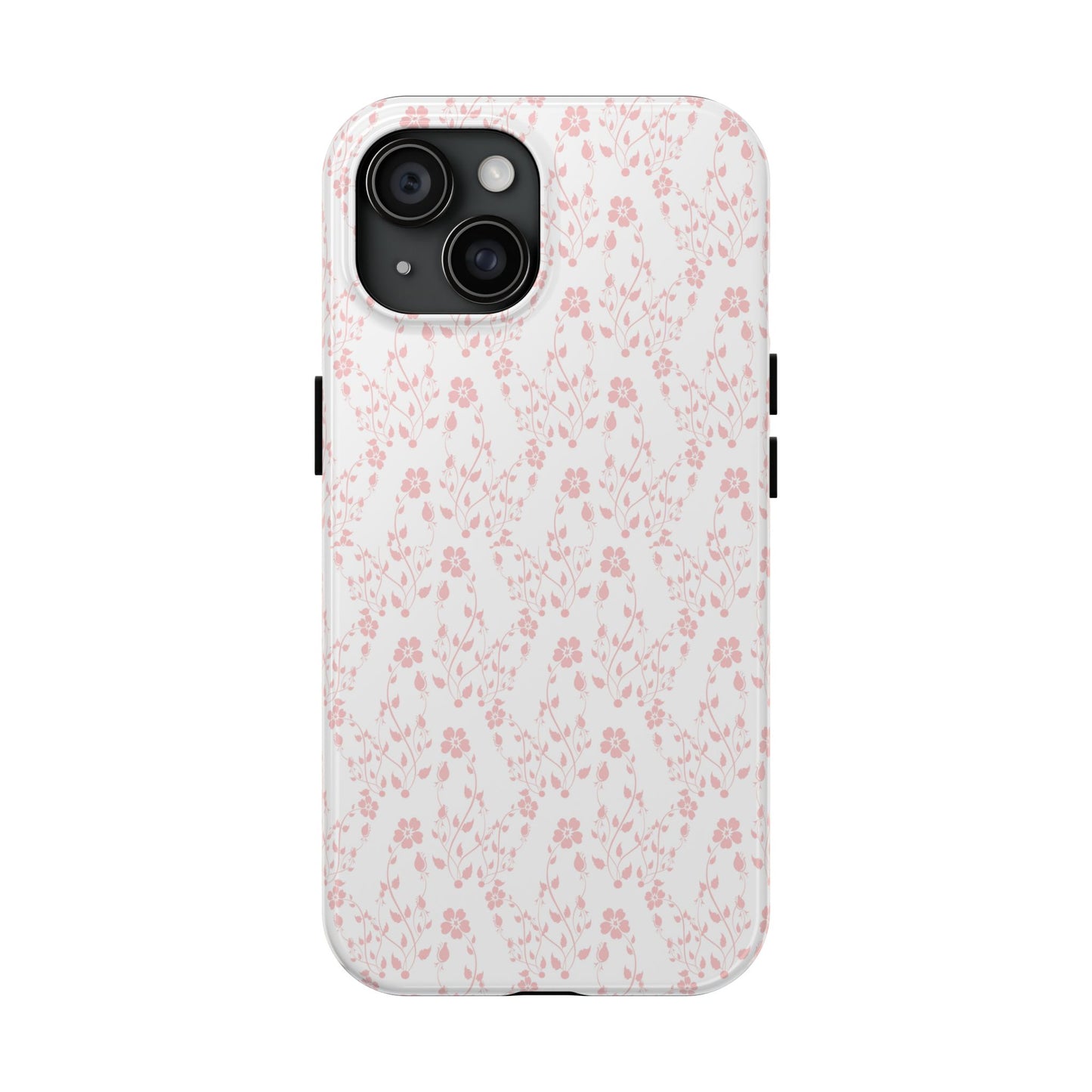 Pink Flower Cute Aesthetic Tough Phone Case, Floral Protective Cover, Girly Unique Smartphone Shell, Pretty Botanical Phone Accessory, Gifts