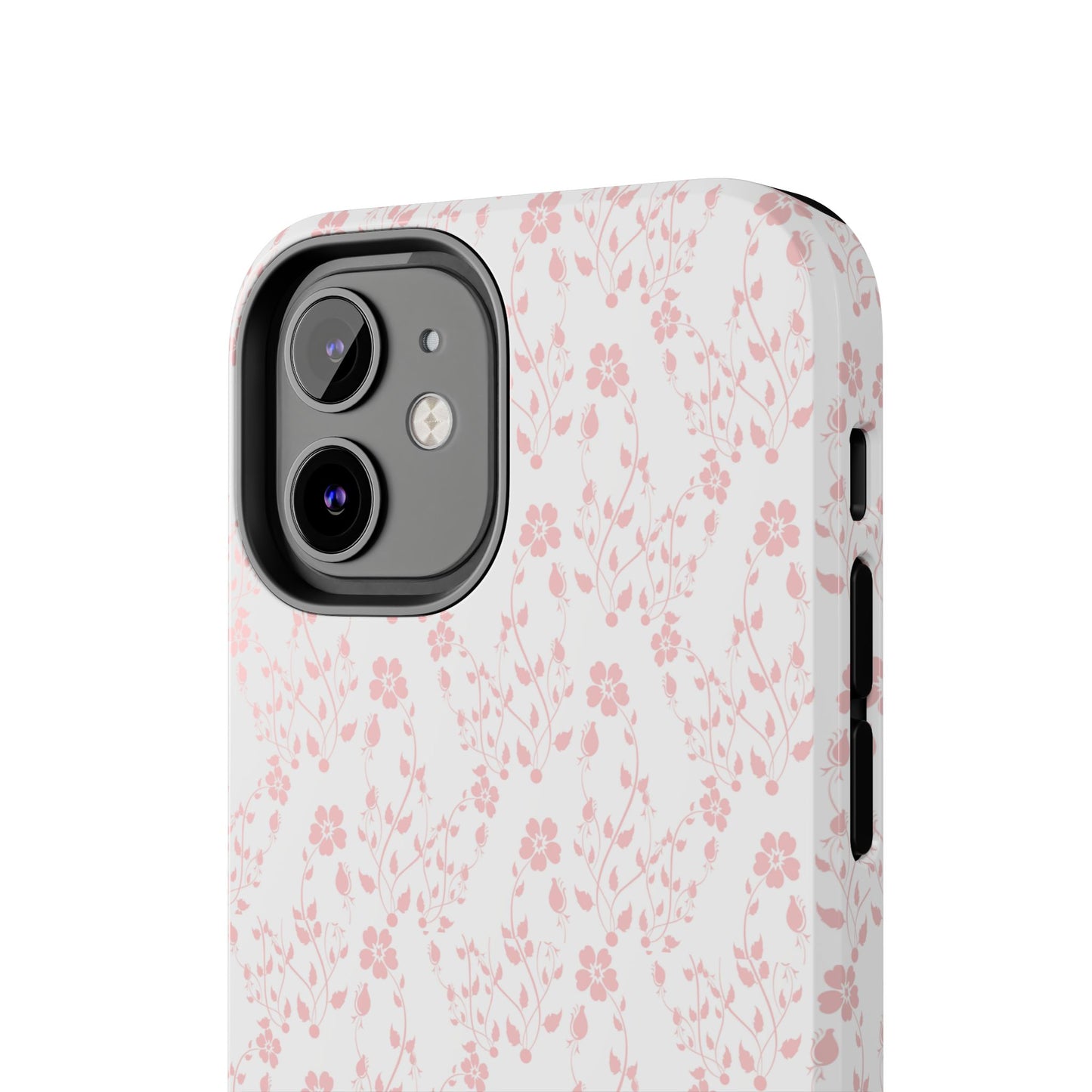 Pink Flower Cute Aesthetic Tough Phone Case, Floral Protective Cover, Girly Unique Smartphone Shell, Pretty Botanical Phone Accessory, Gifts