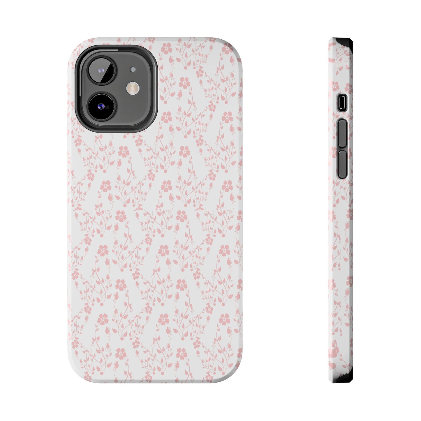 Pink Flower Cute Aesthetic Tough Phone Case, Floral Protective Cover, Girly Unique Smartphone Shell, Pretty Botanical Phone Accessory, Gifts