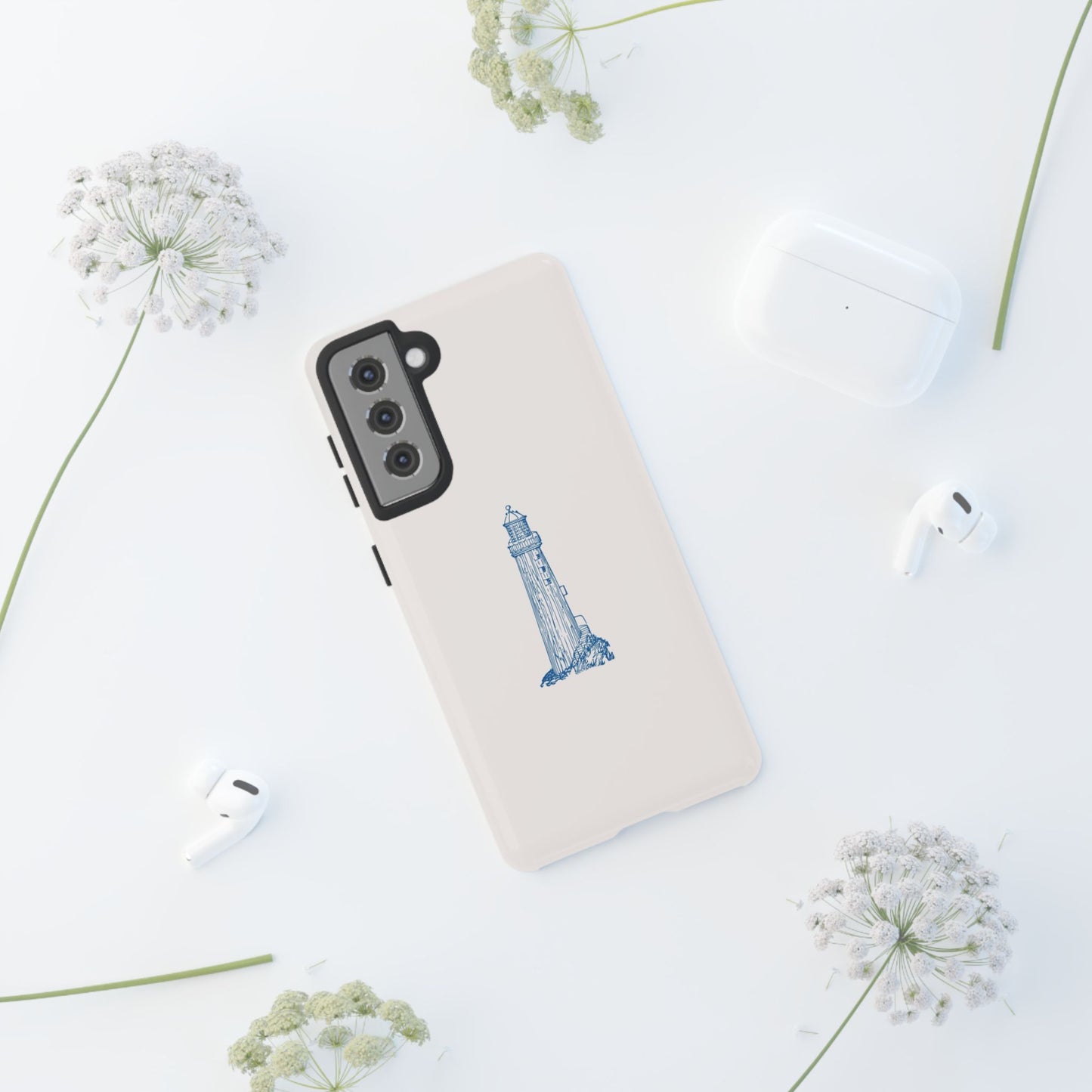 Coastal Lighthouse Phone Case - Tough iPhone & Samsung Cover, Beach Lover Gift, Nautical Decor, Unique Case for Ocean Enthusiasts