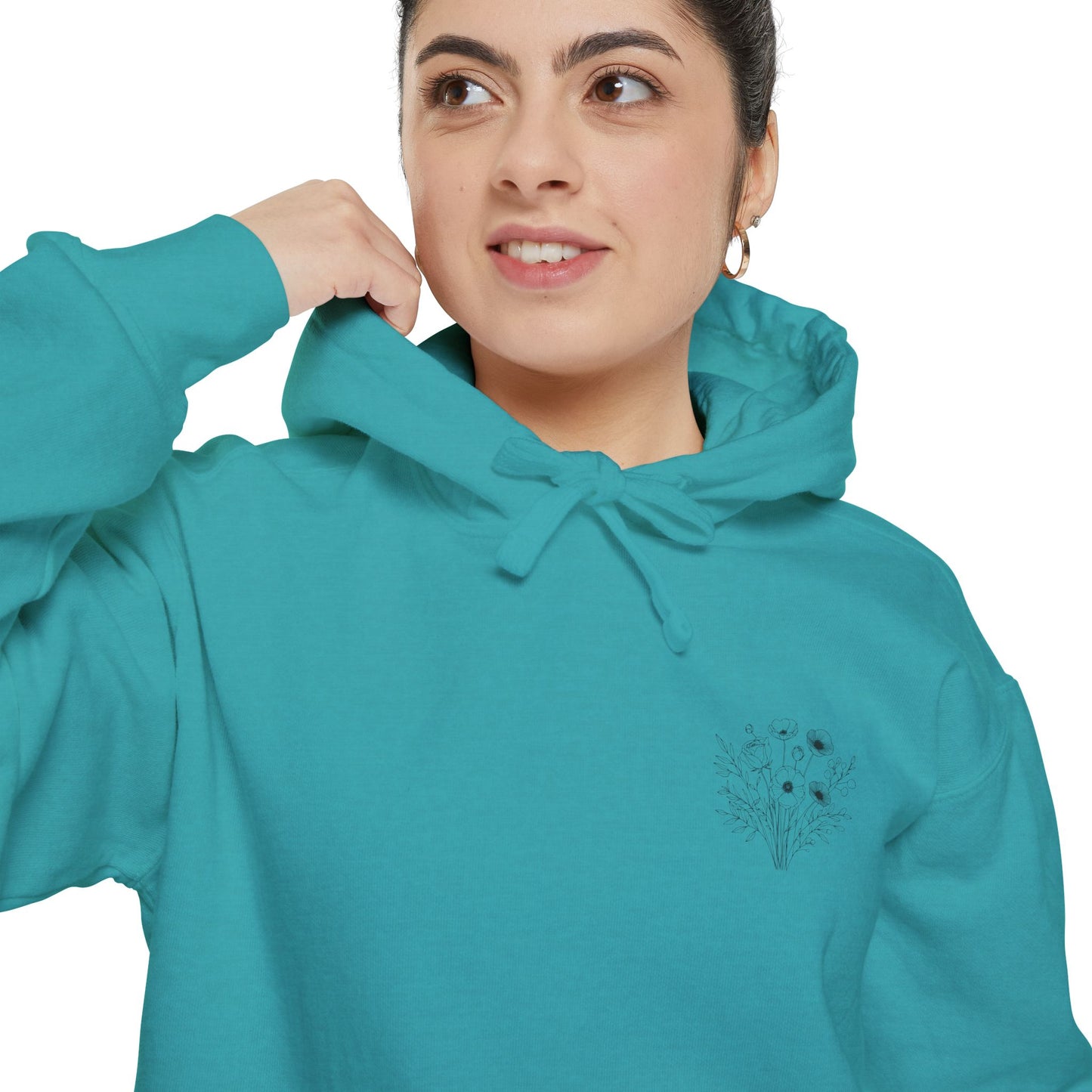 Floral Ephesians 4:32- Hoodie — "Be Kind and Compassionate" Comfort Colors Garment-Dyed Sweatshirt