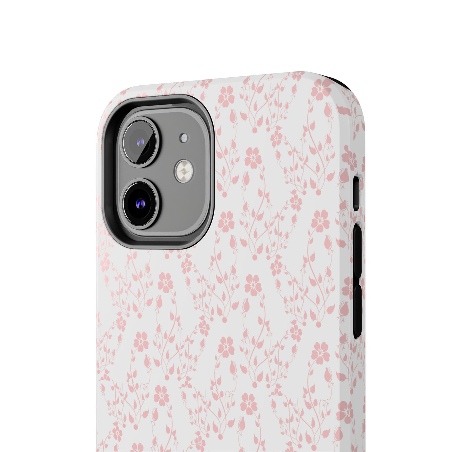 Pink Flower Cute Aesthetic Tough Phone Case, Floral Protective Cover, Girly Unique Smartphone Shell, Pretty Botanical Phone Accessory, Gifts