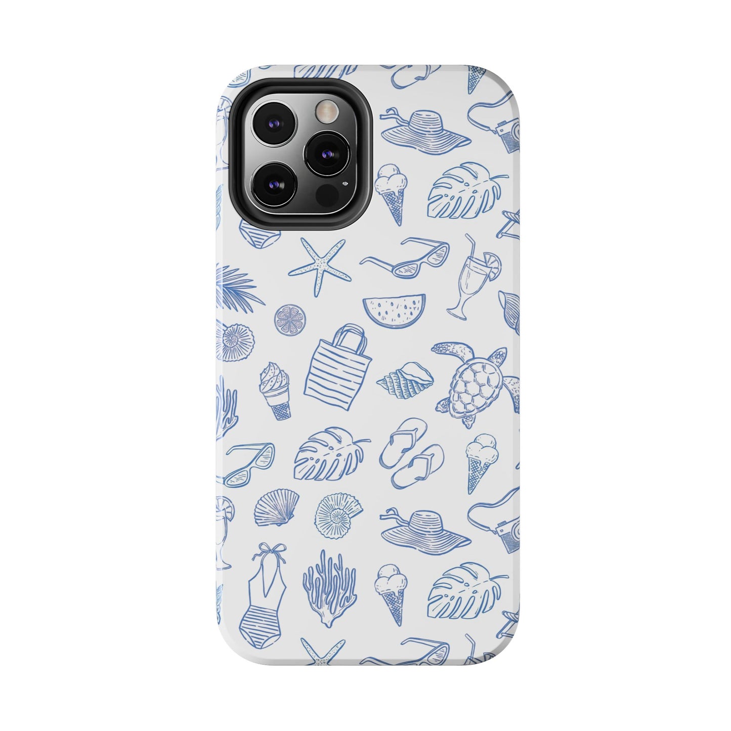 Beach Blue & White Tough Phone Case — Cute Summer Protective Phone Case