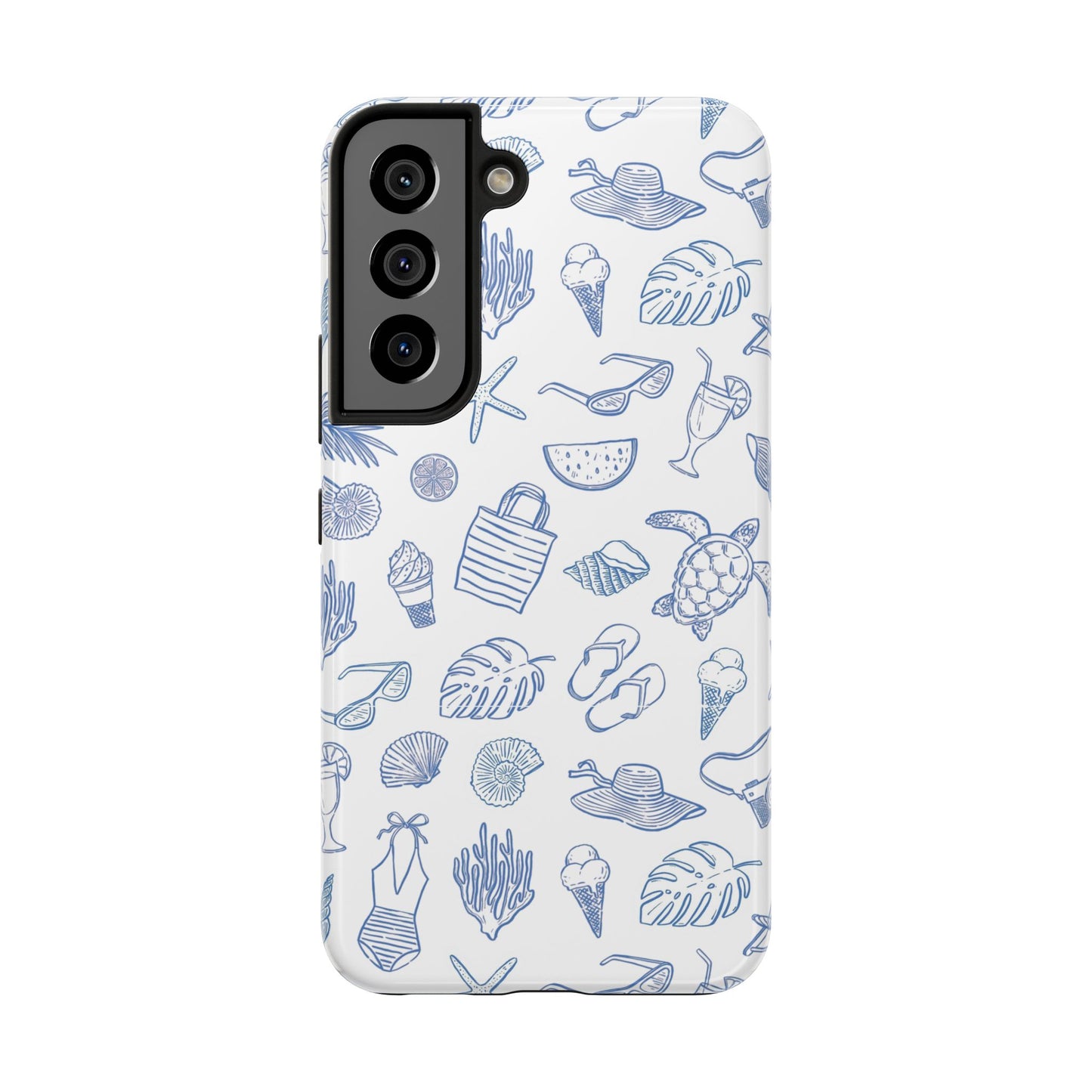 Beach Blue & White Tough Phone Case — Cute Summer Protective Phone Case