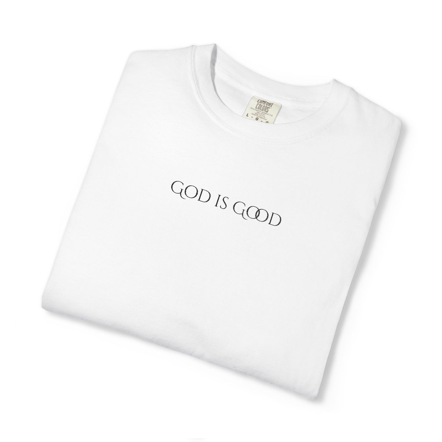 Embroidered God is Good Unisex Tee, Vintage Washed Shirt, Religious Graphic Tshirt, Faith Apparel, Inspirational Clothing