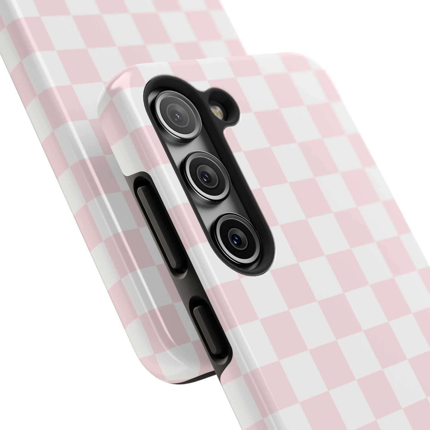 Pink Checker Tough Phone Case — Durable Protective Phone Cover with Pastel Checkered Design