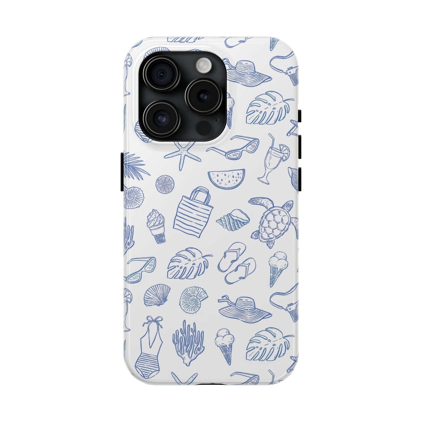Beach Blue & White Tough Phone Case — Cute Summer Protective Phone Case