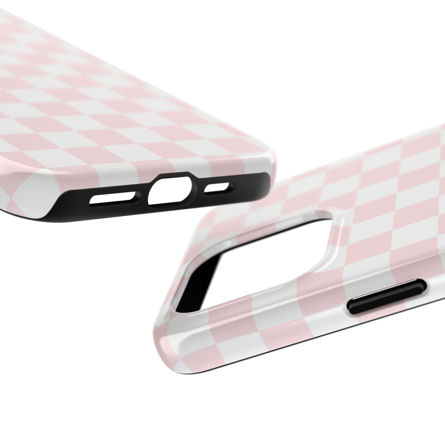 Pink Checker Tough Phone Case — Durable Protective Phone Cover with Pastel Checkered Design
