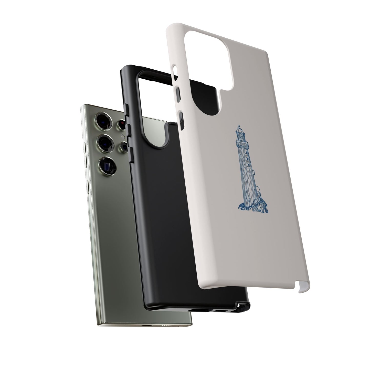 Coastal Lighthouse Phone Case - Tough iPhone & Samsung Cover, Beach Lover Gift, Nautical Decor, Unique Case for Ocean Enthusiasts