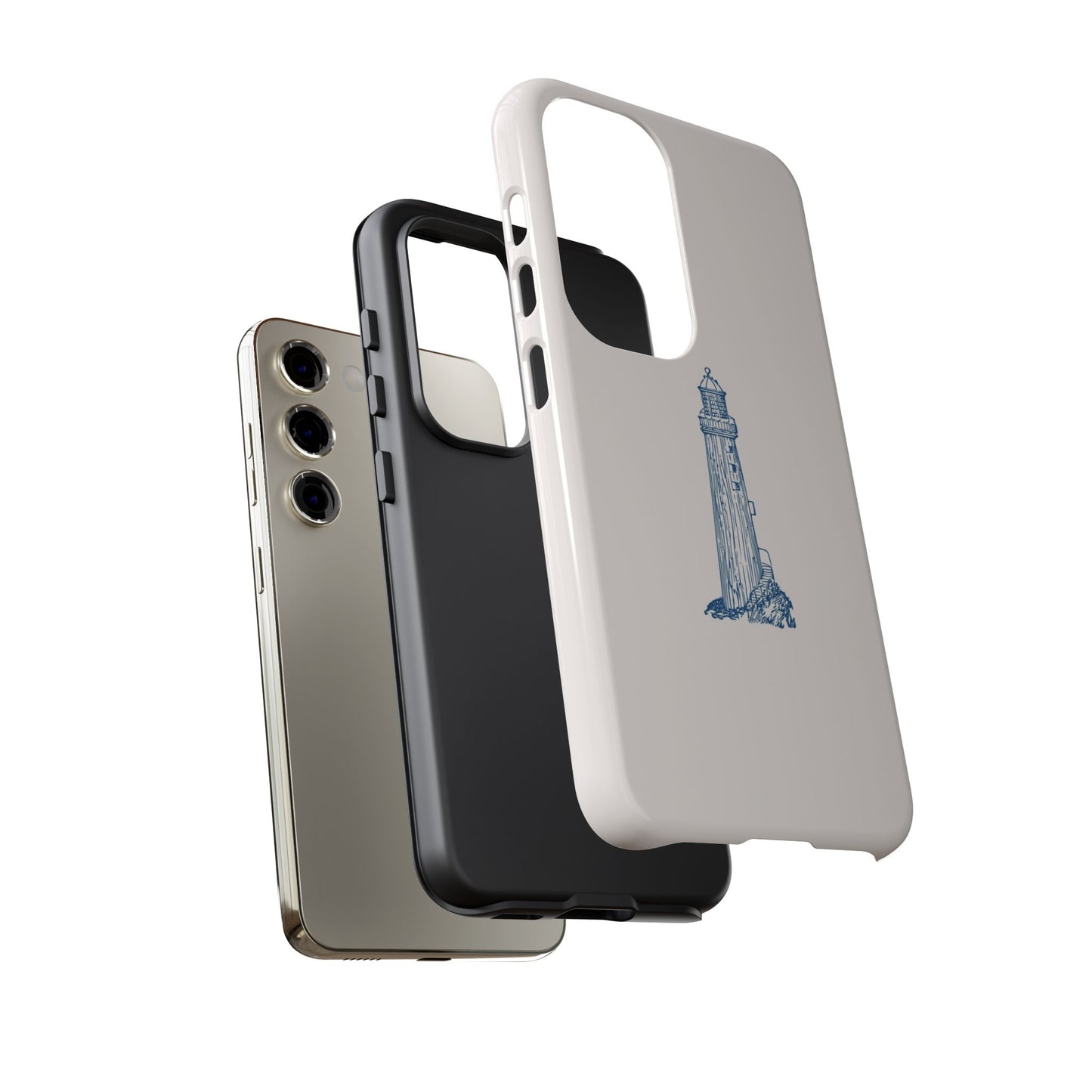 Coastal Lighthouse Phone Case - Tough iPhone & Samsung Cover, Beach Lover Gift, Nautical Decor, Unique Case for Ocean Enthusiasts