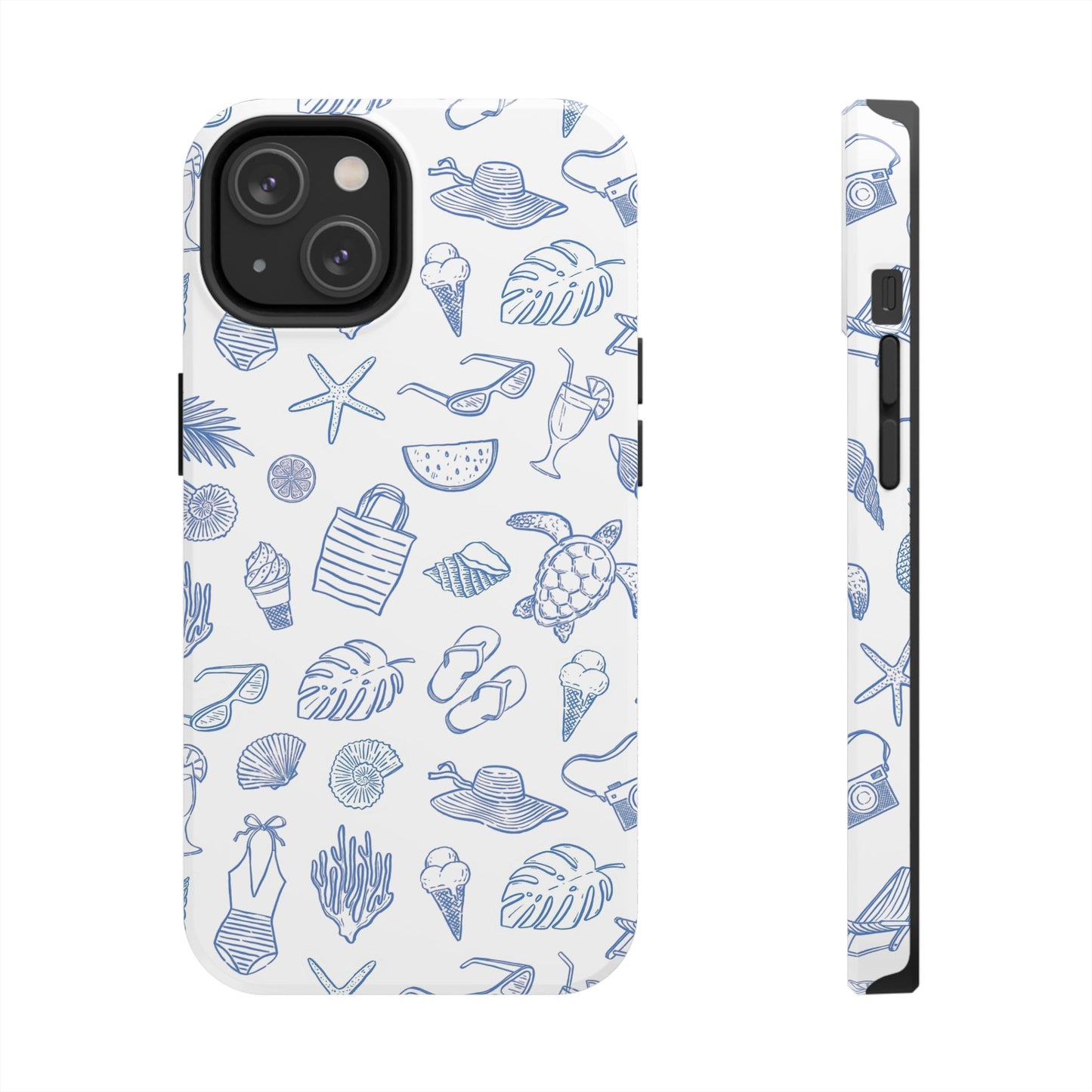 Beach Blue & White Tough Phone Case — Cute Summer Protective Phone Case