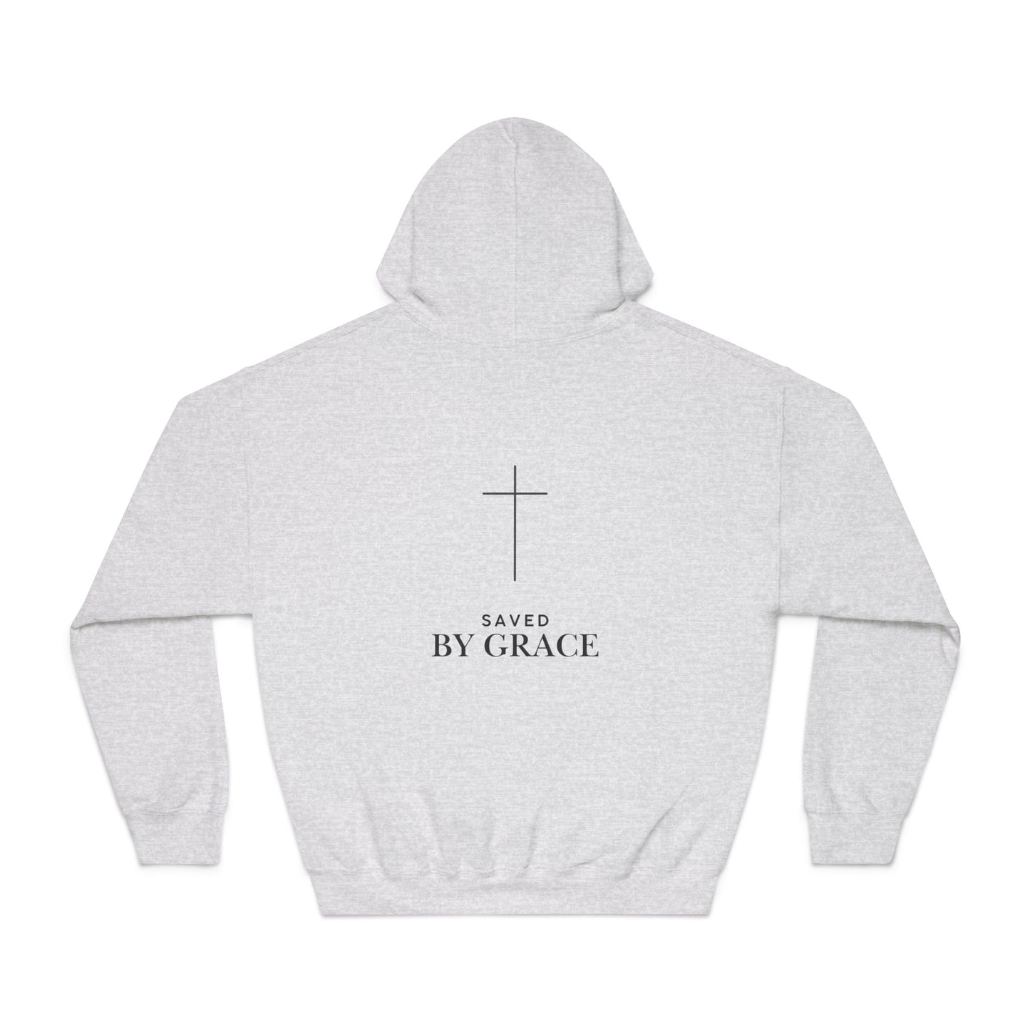 Saved by Grace Hoodie - Minimal Christian Cross Sweatshirt