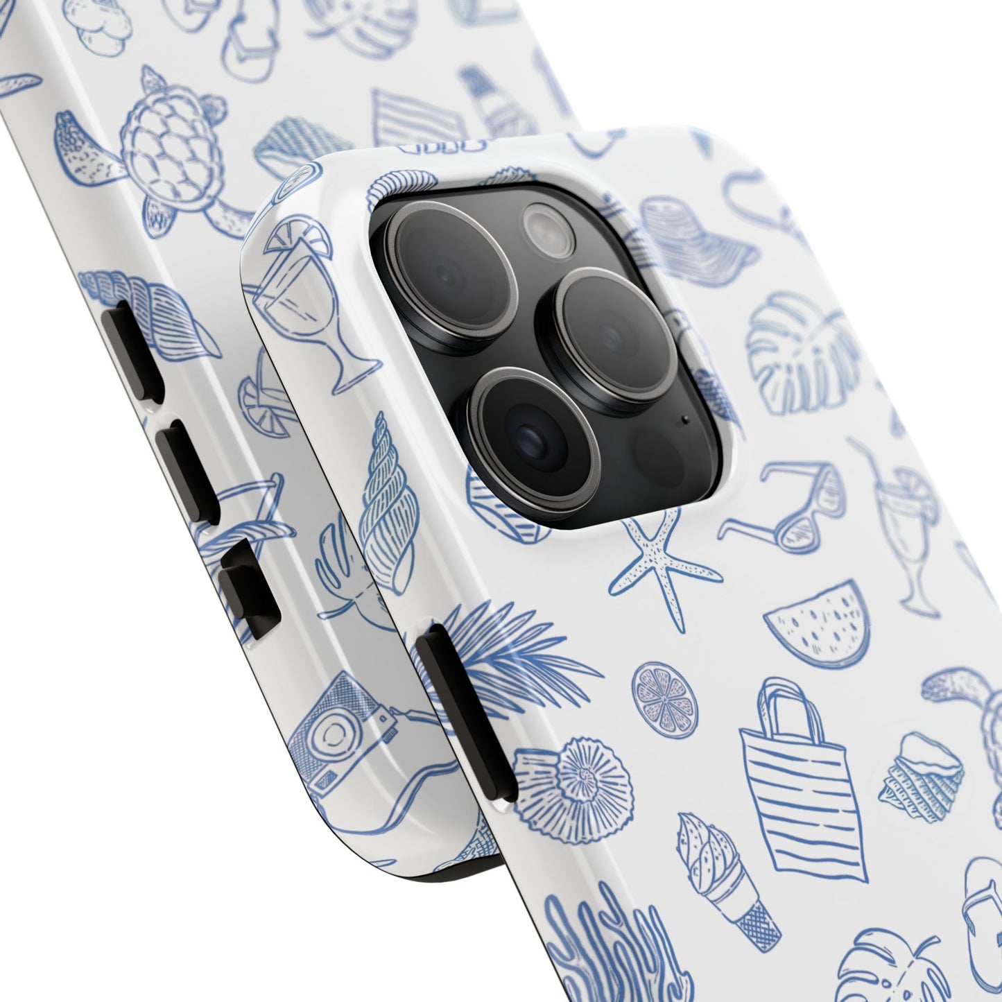 Beach Blue & White Tough Phone Case — Cute Summer Protective Phone Case