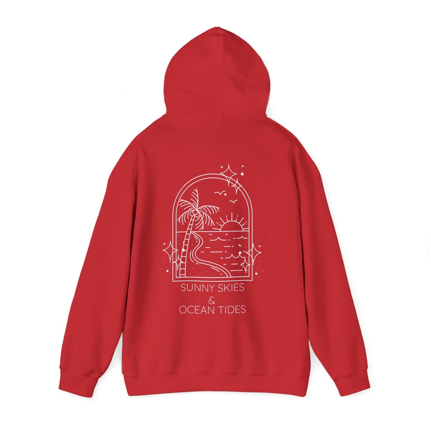 Sunny Skies and Ocean Tides Hoodie, Unisex Sweater, Summer Apparel, Ocean Lover Gift, Relaxing Outfit, Casual Fashion
