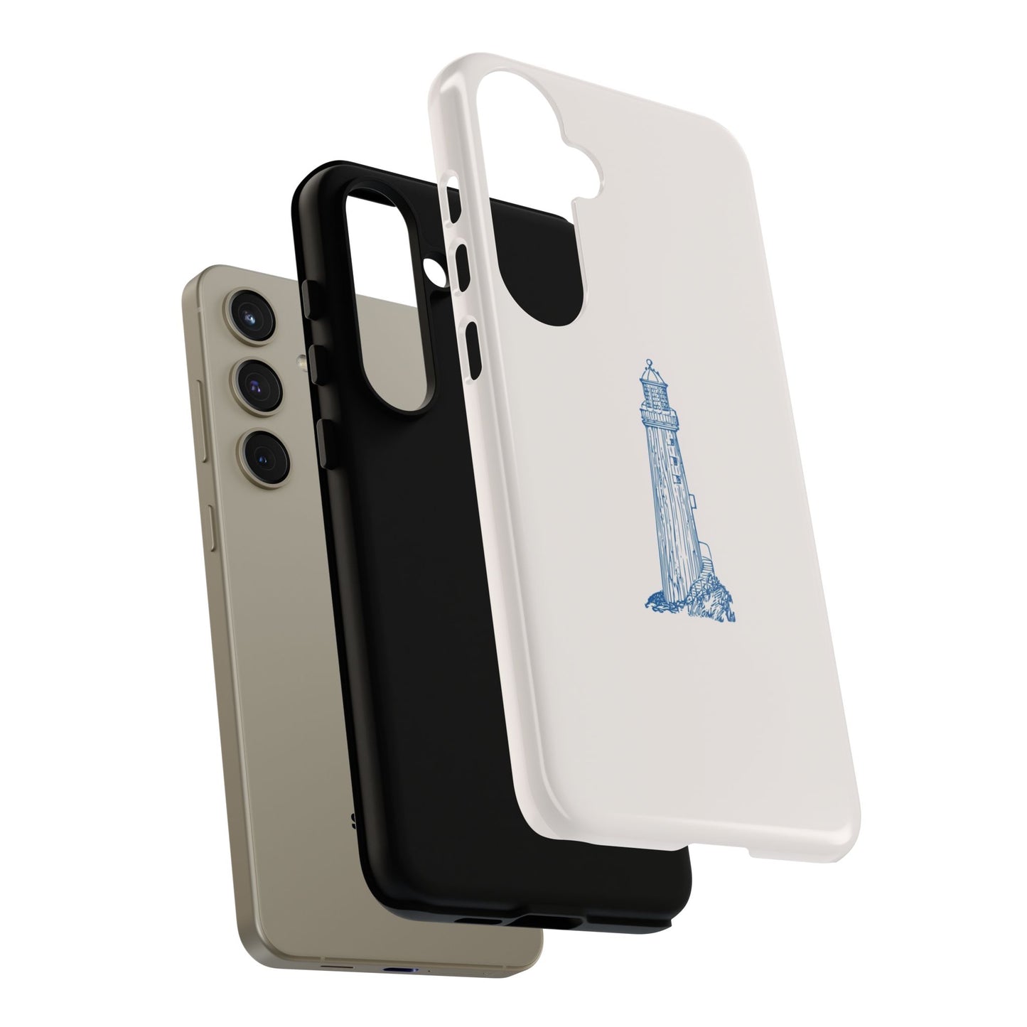 Coastal Lighthouse Phone Case - Tough iPhone & Samsung Cover, Beach Lover Gift, Nautical Decor, Unique Case for Ocean Enthusiasts