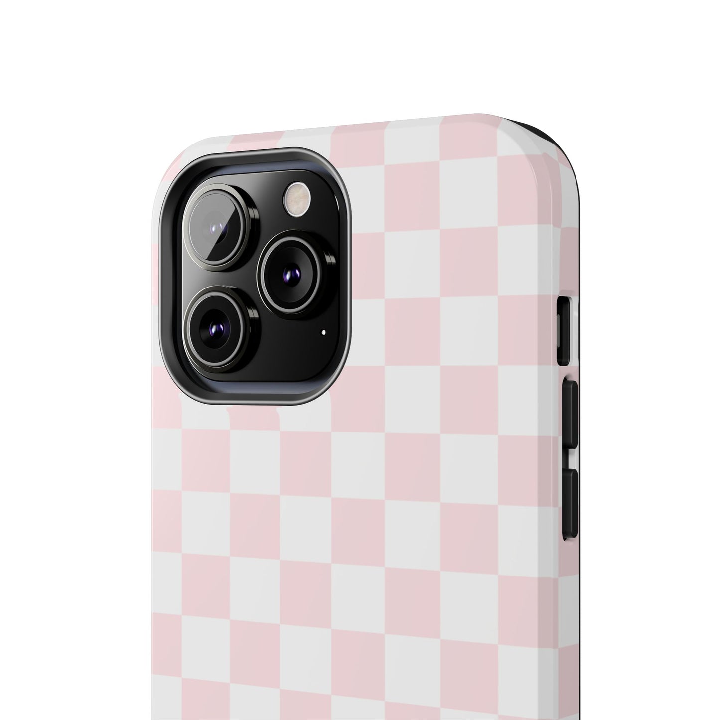 Pink Checker Tough Phone Case — Durable Protective Phone Cover with Pastel Checkered Design