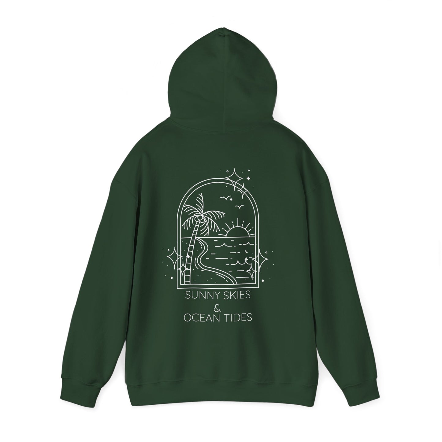 Sunny Skies and Ocean Tides Hoodie, Unisex Sweater, Summer Apparel, Ocean Lover Gift, Relaxing Outfit, Casual Fashion